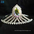 Wholesale Simple Design Pageant Tiara With Colored Stone